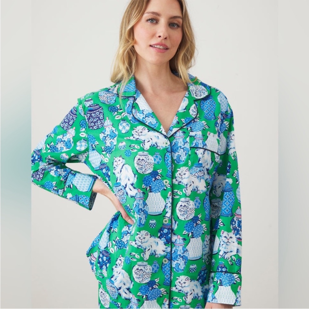 Printfresh Fancy Cat Long Sleeve Pajama Top in Size XS - Picture 4 of 8